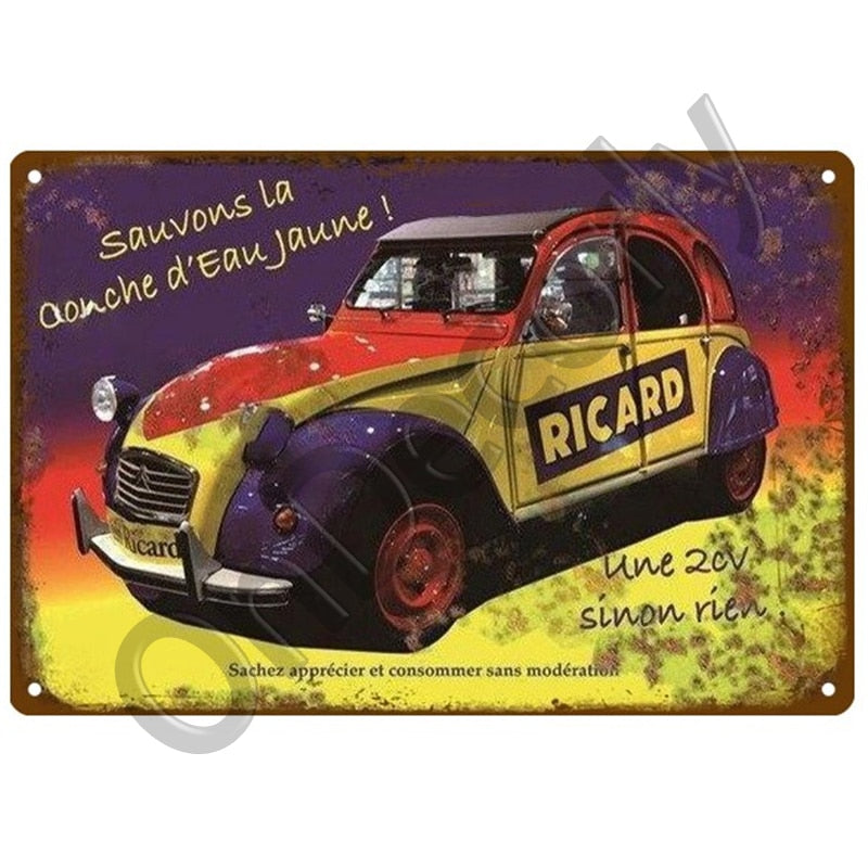 Décoration murale ricard 2cv