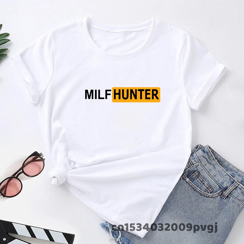 T-shirt chasseur de milf blanc
