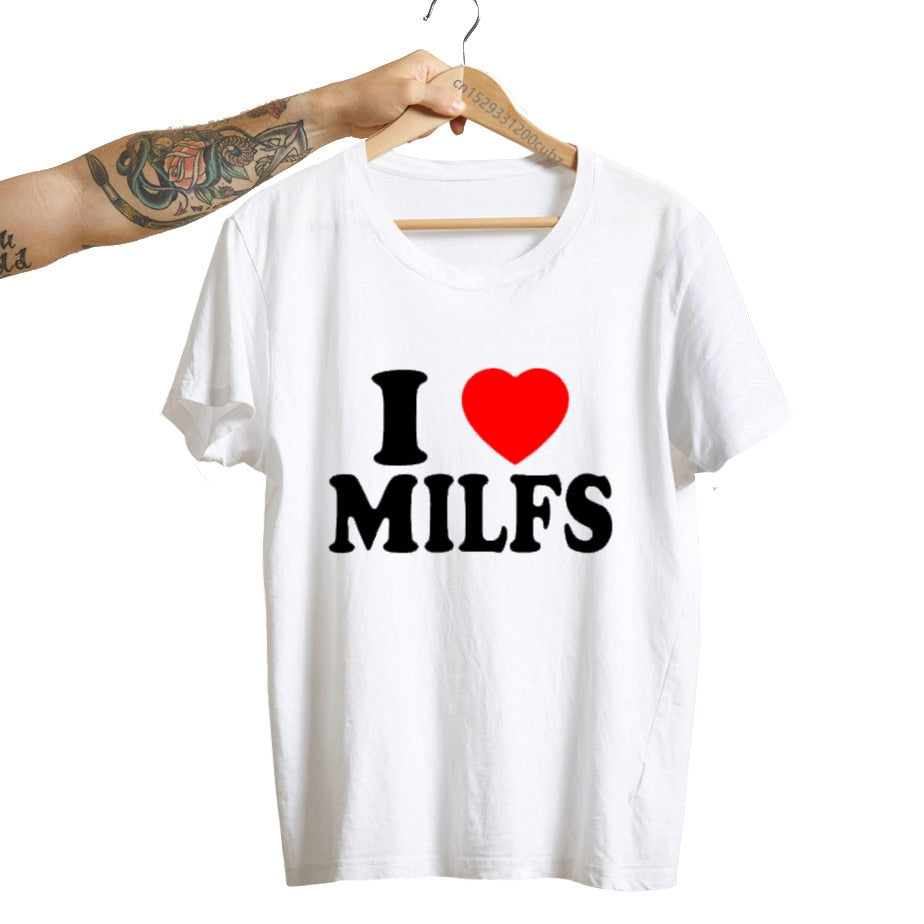 T-shirt blanc love milf
