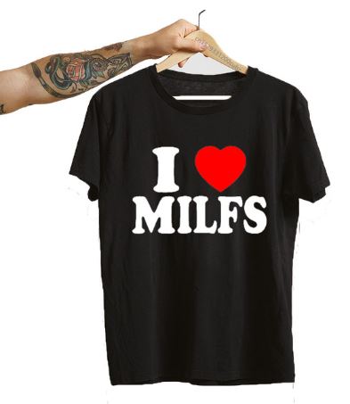T-shirt noir love milf