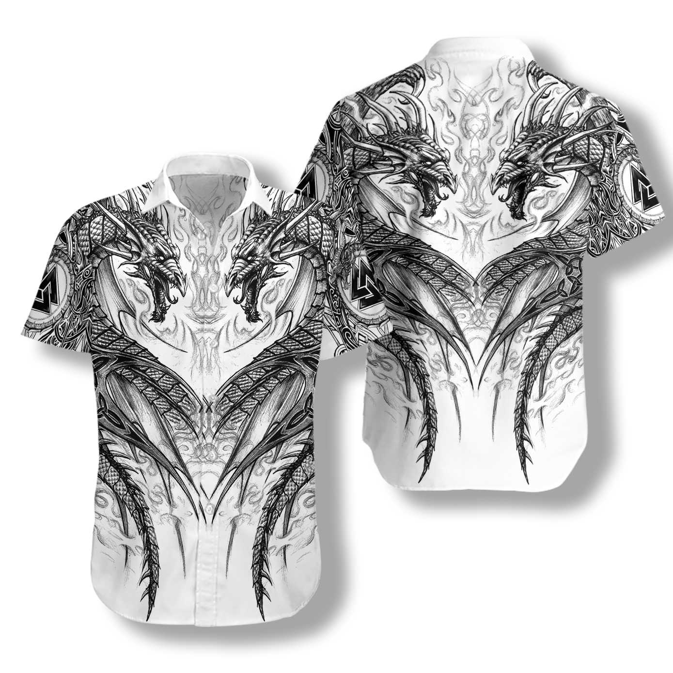 Chemise dragon blanc